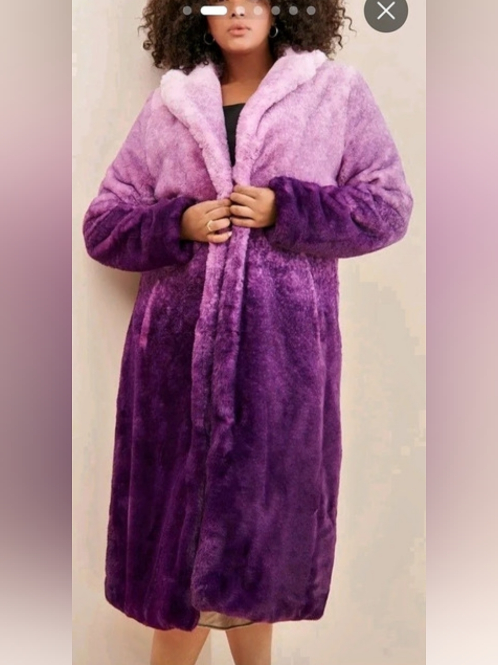 Nuuly x Unreal Fur Ombre Faux Fur Coat Purple